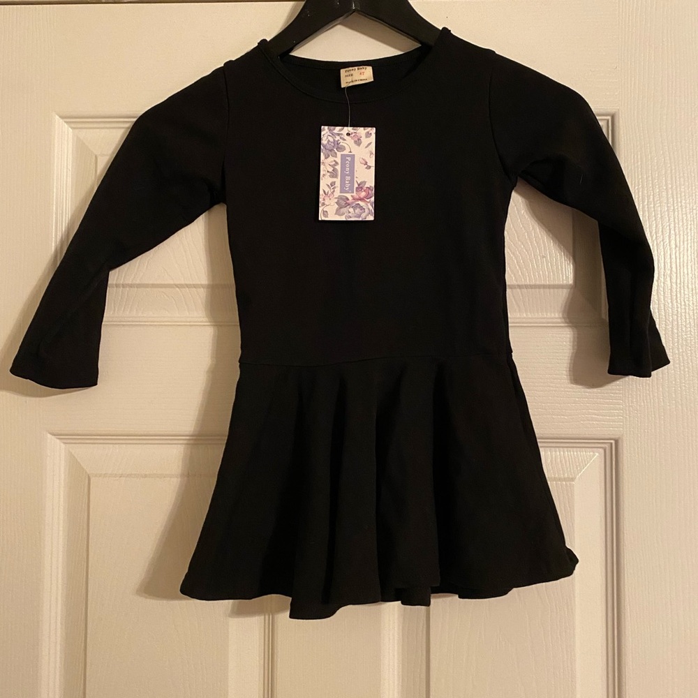 Peony Baby. 4T. Girls Dress. Black. NWT. Pullover.🐠